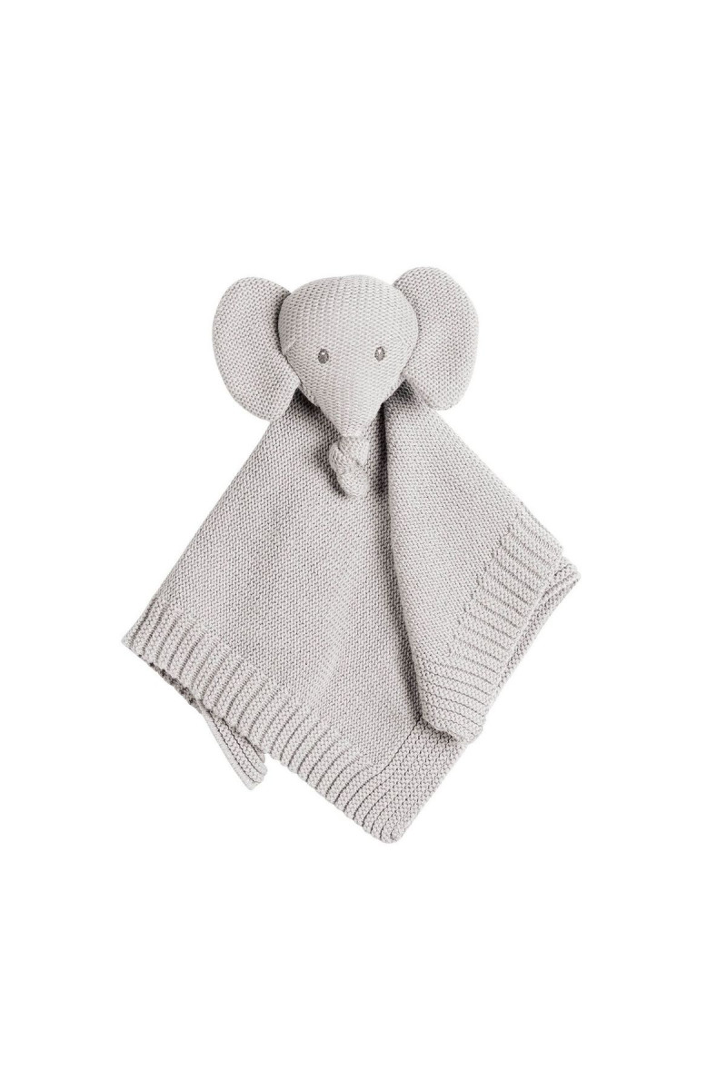 Nattou igračka pleteno ćebe sa likom slončeta, siv 
