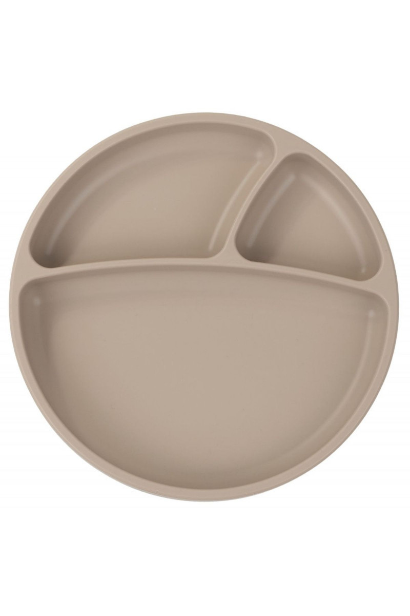 Minikoioi silikonski tanjir Portions Bubble Beige 